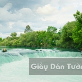 Tranh Giấy Dán Tường 3D Phong Cảnh Thiên Nhiên Sông Núi LK 1501-23