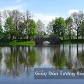 Tranh Giấy Dán Tường 3D Phong Cảnh Thiên Nhiên Sông Núi LK 1501-25