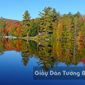 Tranh Giấy Dán Tường 3D Phong Cảnh Thiên Nhiên Sông Núi LK 1501-35