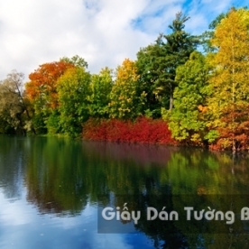 Tranh Giấy Dán Tường 3D Phong Cảnh Thiên Nhiên Sông Núi LK 1501-36