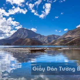 Tranh Giấy Dán Tường 3D Phong Cảnh Thiên Nhiên Sông Núi LK 1501-4