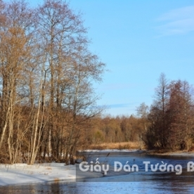 Tranh Giấy Dán Tường 3D Phong Cảnh Thiên Nhiên Sông Núi LK 1502-6