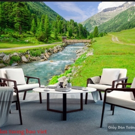 Tranh dán tường phong cảnh sông núi M073