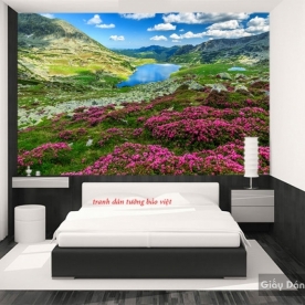 Tranh dán tường phong cảnh sông núi m065