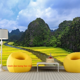 Tranh dán tường cảnh sông núi vn m091