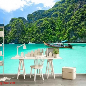 Tranh dán tường sông núi me023