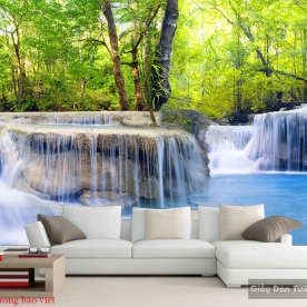 Tranh dán tường thác nước 3d w166