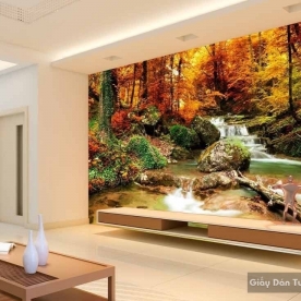 Tranh giấy dán tường thác nước 3D W004