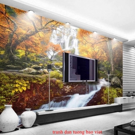 Tranh dán tường thác nước đẹp w191
