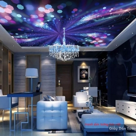 Tranh dán trần nhà cho quán cafe c117