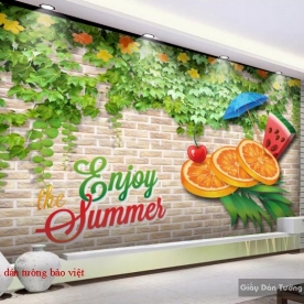 Tranh dán tường 3D trang trí quán cafe H131