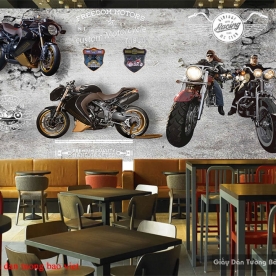 Tranh dán tường 3d cho quán cafe Fm389