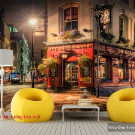 Tranh dán tường cho quán cafe FM211