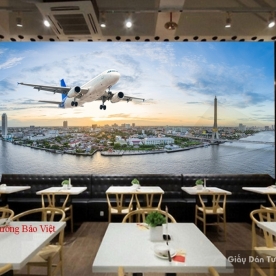 Tranh dán tường cho quán cafe Fm124