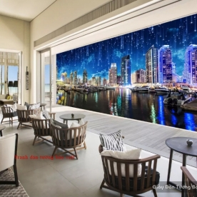 Tranh dán tường cho quán cafe Fm217