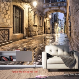 Tranh dán tường cho quán cafe Fm241