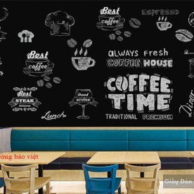 Tranh dán tường cho quán cafe Fm246