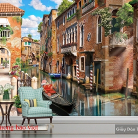 Tranh dán tường cho quán cafe Fm369