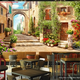 Tranh dán tường cho quán cafe Fm376