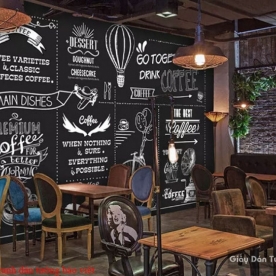 Tranh dán tường cho quán cafe d023