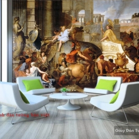 Tranh dán tường cho quán cafe trà sữa Fm222