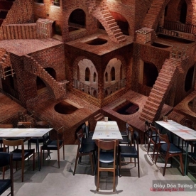 Tranh dán tường cho quán cafe v226