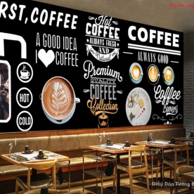 Tranh dán tường cho quán cafe v329
