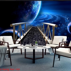 Tranh dán tường 3d cho quán cafe c191