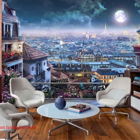 Tranh dán tường cho quán cafe fm419