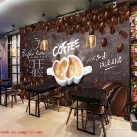 Tranh dán tường cho quán cafe fm431
