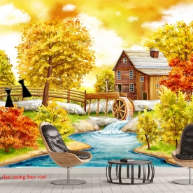 Tranh dán tường cho quán cafe fm442