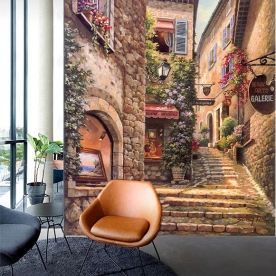 Tranh dán tường cho quán cafe fm444