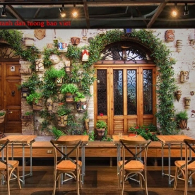 Tranh dán tường cho quán cafe fm448
