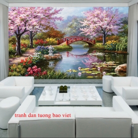 Tranh dán tường cho quán cafe fm451