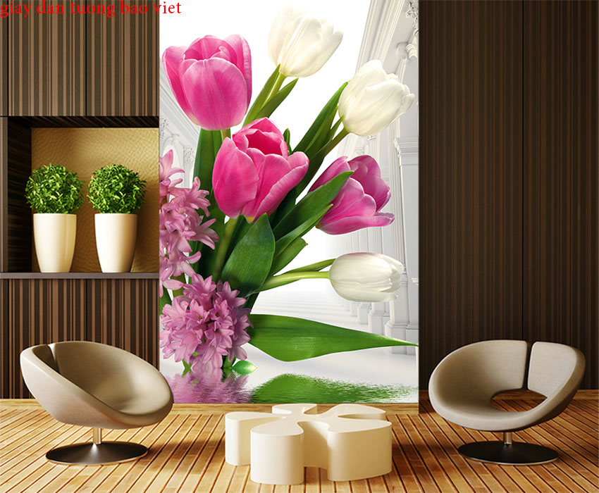 tranh dan kinh dan tuong 3d hoa tulip k215m